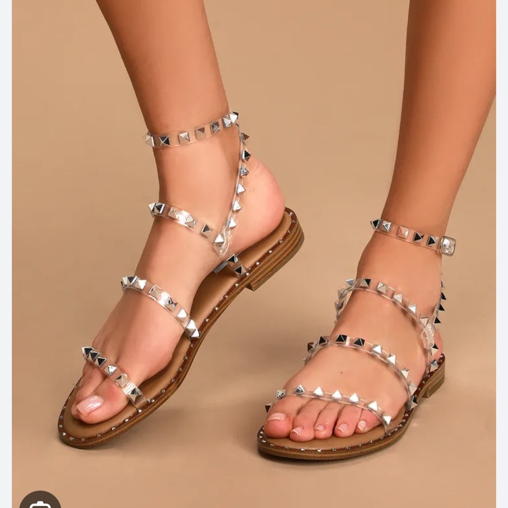 Steve Madden travel clear studded sandals